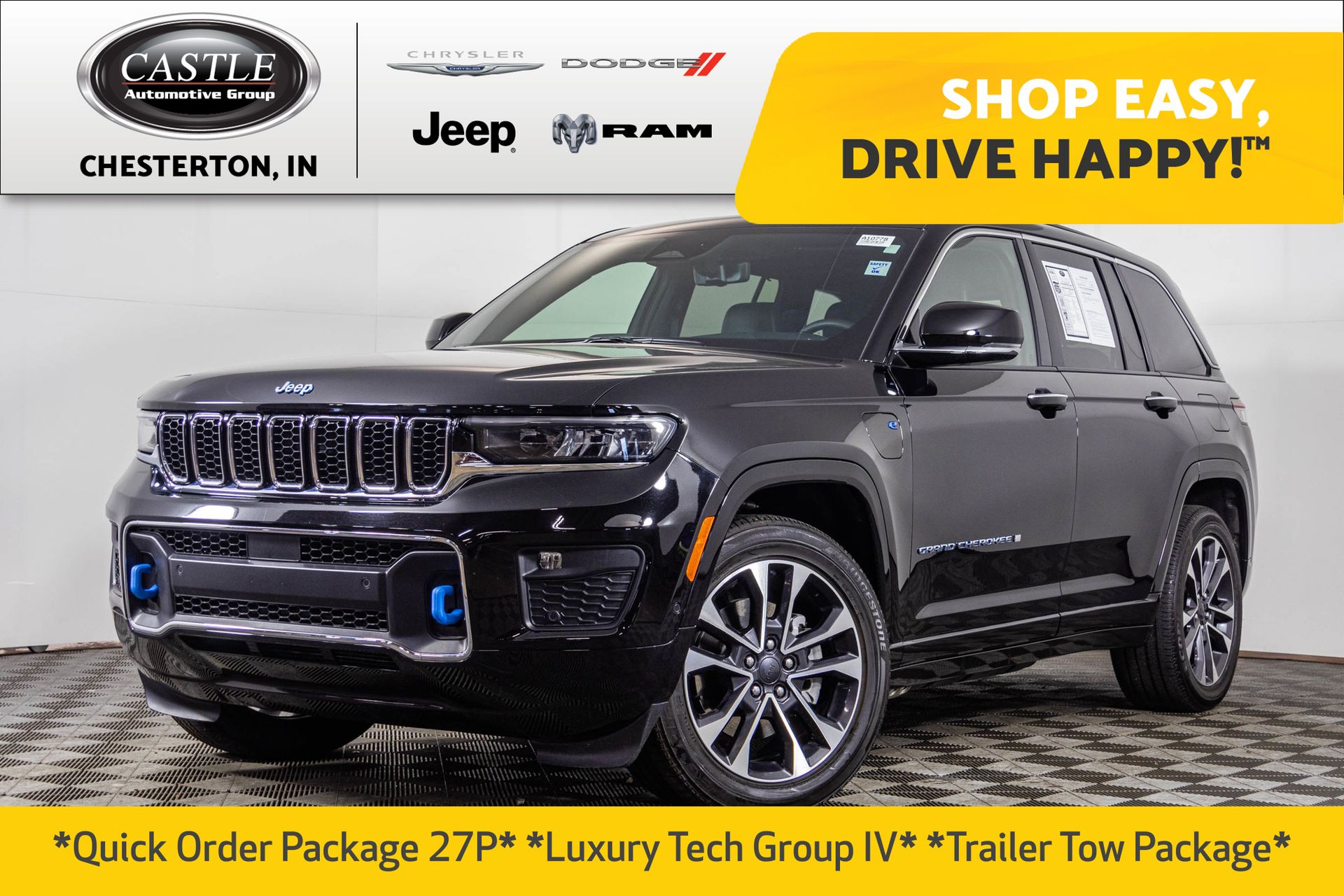 Diamond Black Crystal Pearlcoat 2024 Jeep Grand Cherokee 4xe Overland 4WD SUV / Crossover Four-Wheel Drive 8-Speed Automatic