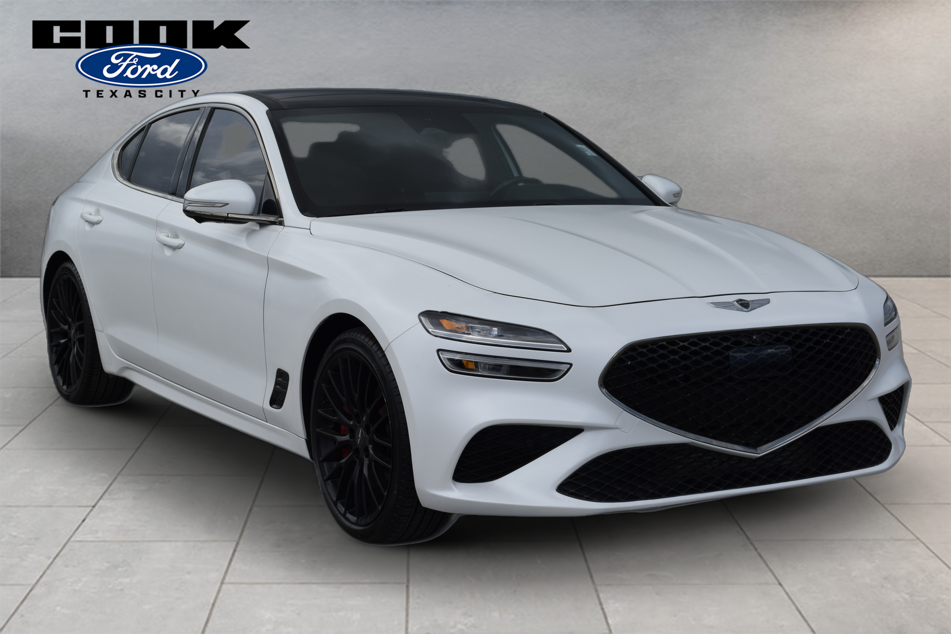 2022 Genesis G70 3.3T Launch Edition White at Central Houston Nissan
