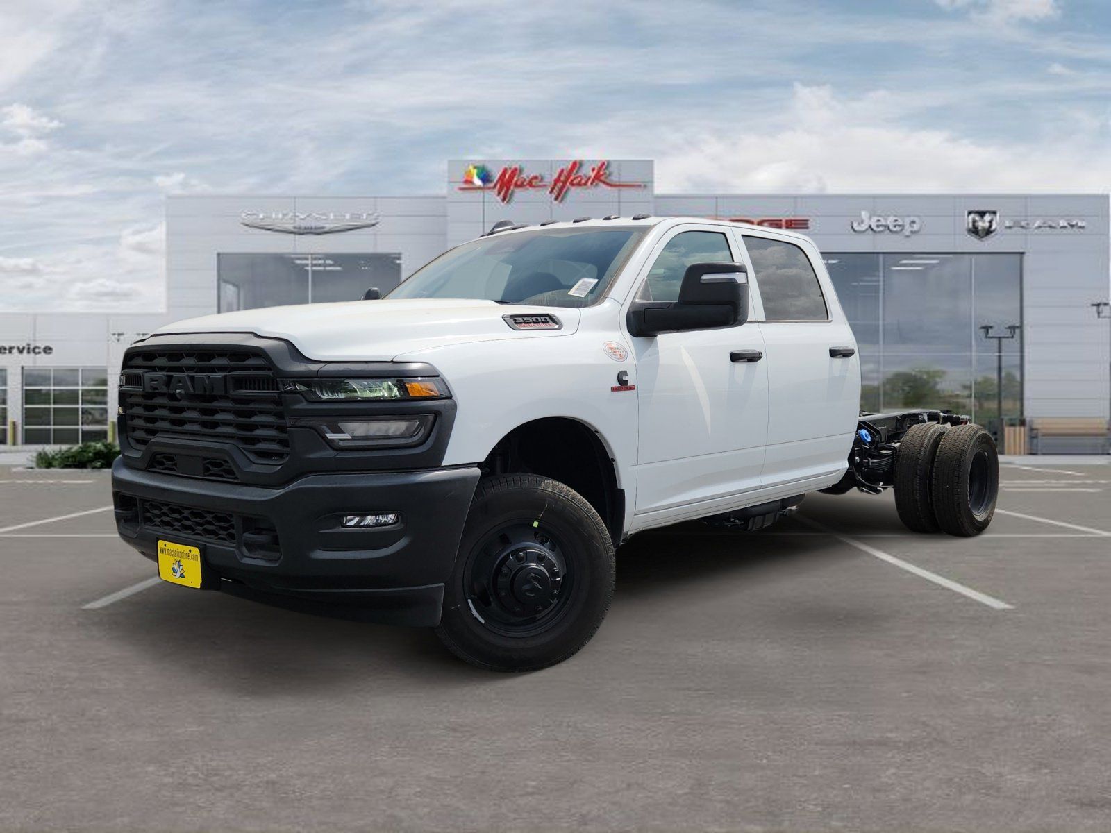 Bright White Clearcoat 2026 RAM 3500 Chassis Tradesman Crew Cab LB DRW 4WD Pickup Truck Four-Wheel Drive 8-Speed Automatic