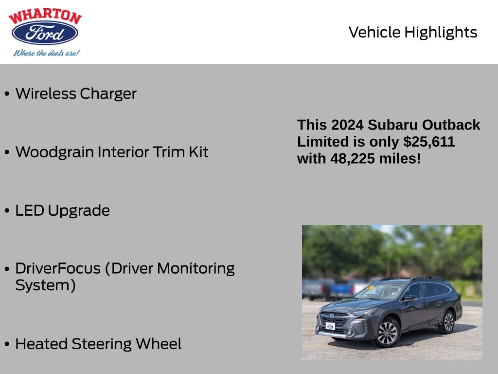 2024 Subaru Outback Limited Gray at Central Houston Nissan