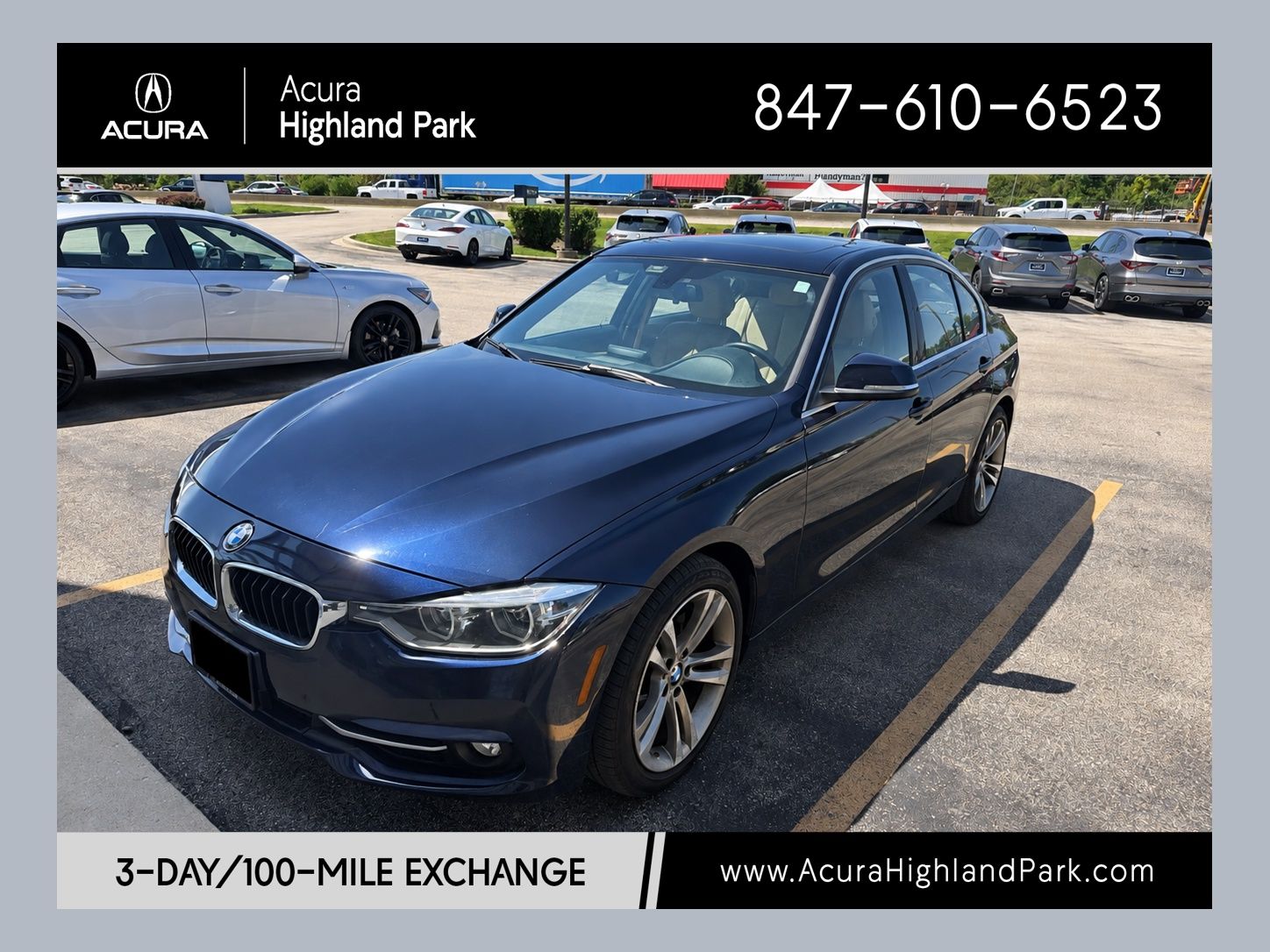 Imperial Blue Metallic 2017 BMW 3 Series Sedan All-Wheel Drive 8-Speed Automatic