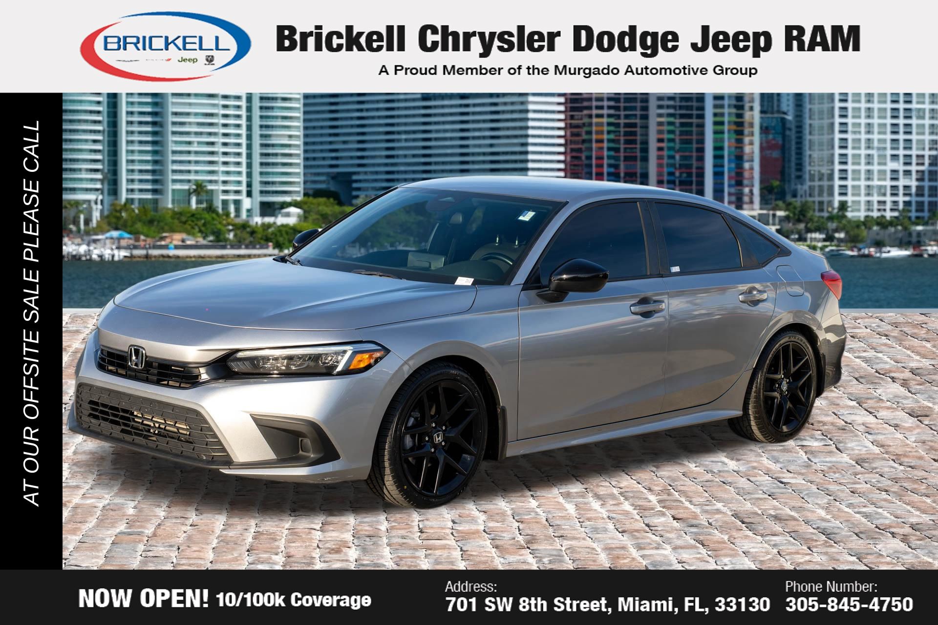 Silver 2023 Honda Civic Sport FWD Sedan Front-Wheel Drive Continuously Variable Transmission