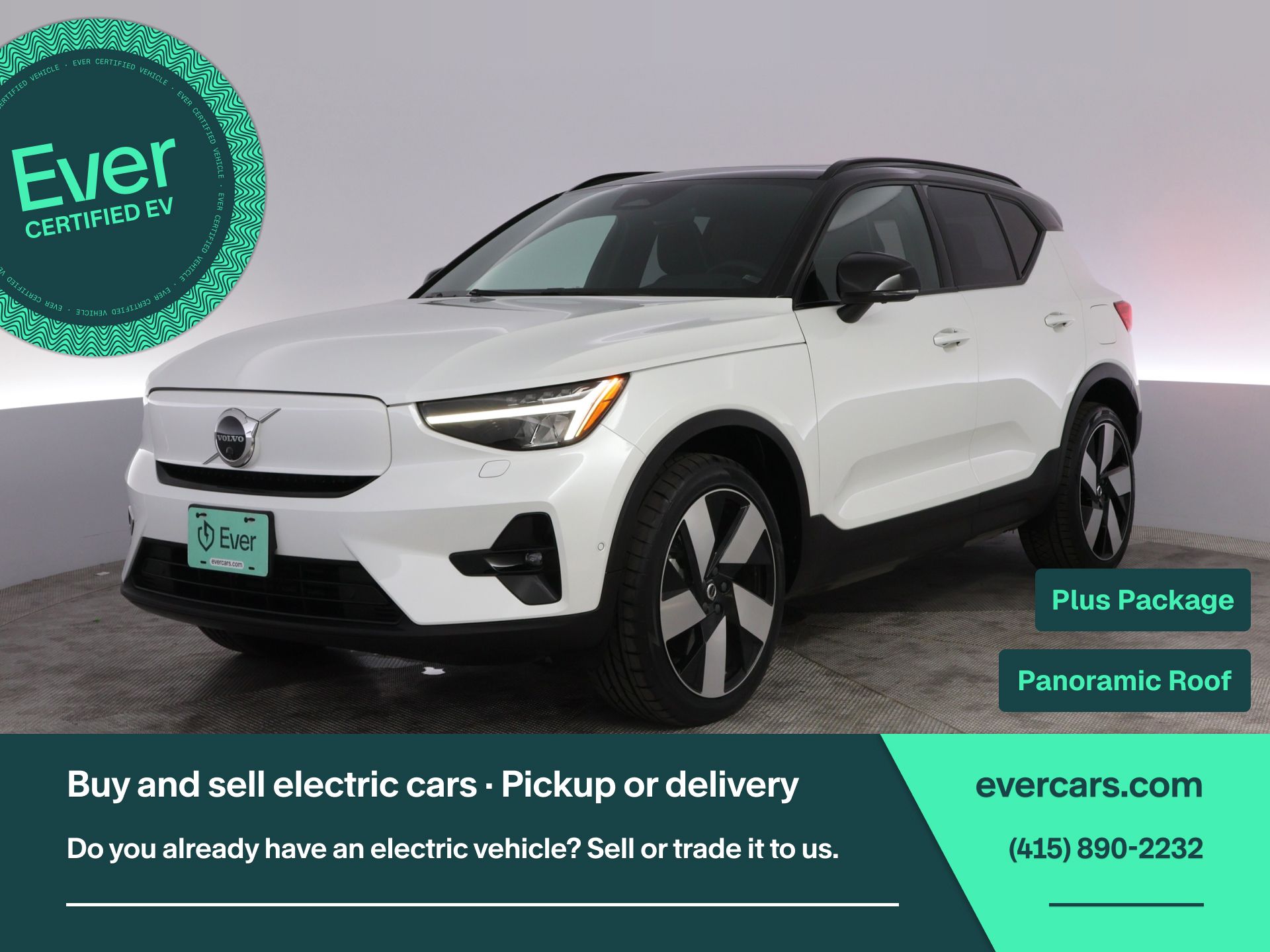 Crystal White 2023 Volvo XC40 Recharge Twin Plus eAWD SUV / Crossover All-Wheel Drive 1-Speed Automatic