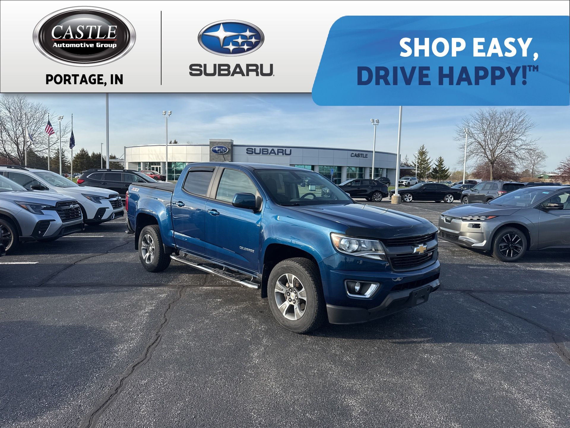 Pacific Blue Metallic 2019 Chevrolet Colorado Z71 Crew Cab 4WD Pickup Truck Four-Wheel Drive 8-Speed Automatic