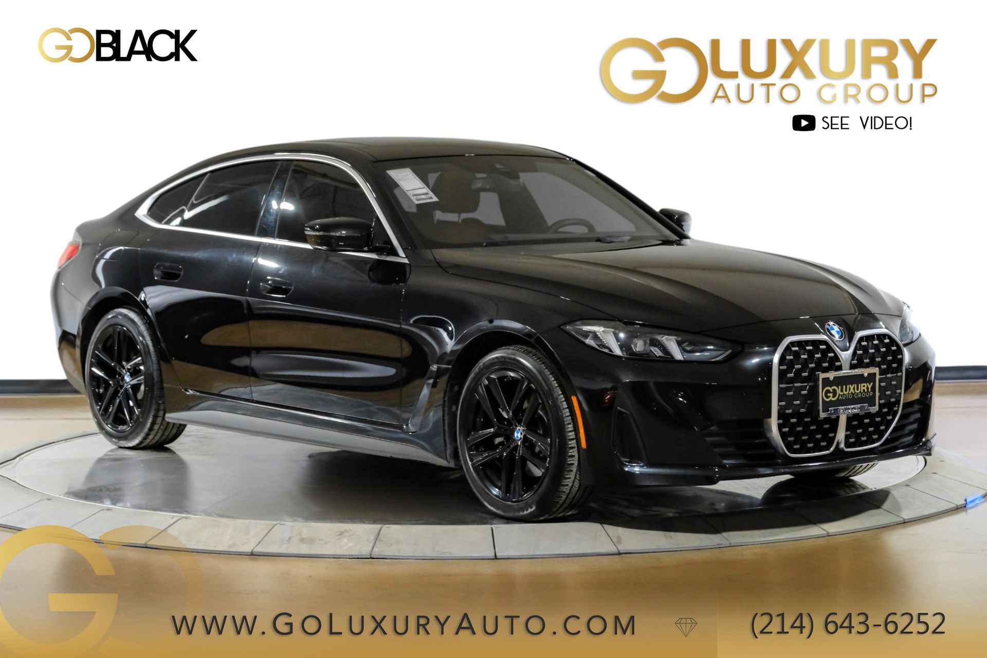 Black Sapphire Metallic 2025 BMW 4 Series 430i Gran Coupe xDrive Sedan All-Wheel Drive 8-Speed Automatic