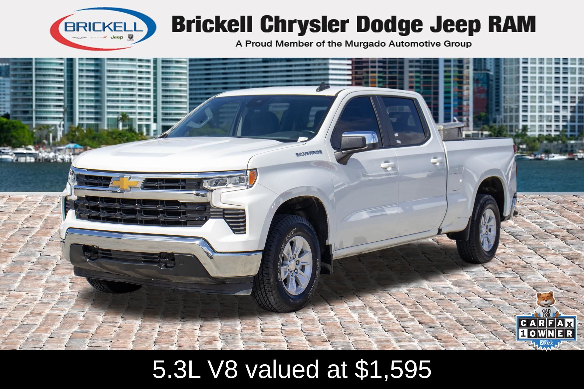 Summit White 2023 Chevrolet Silverado 1500 LT Crew Cab 4WD Pickup Truck Four-Wheel Drive Automatic