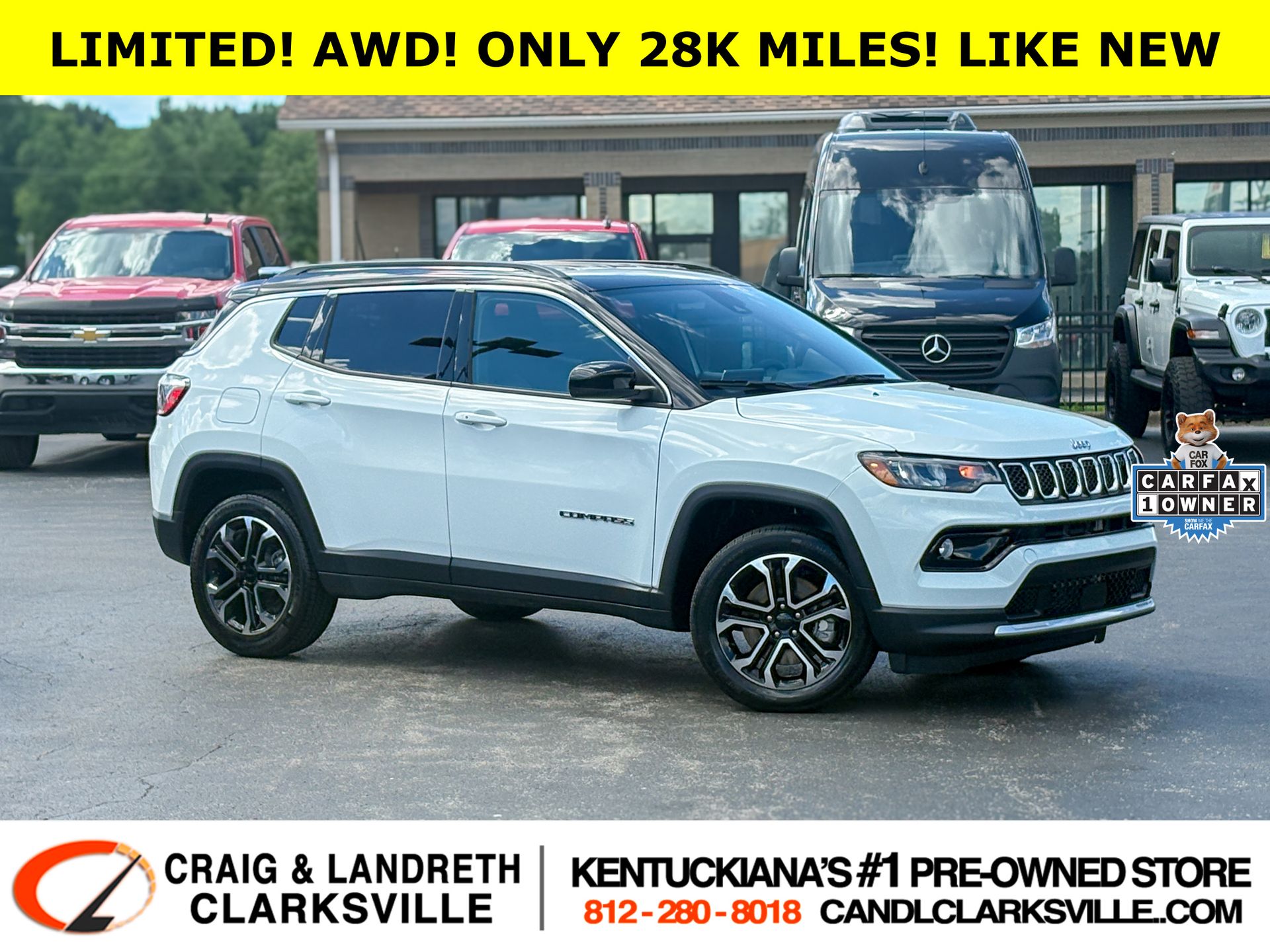 Bright White Clearcoat 2023 Jeep Compass SUV / Crossover Four-Wheel Drive 8-Speed Automatic