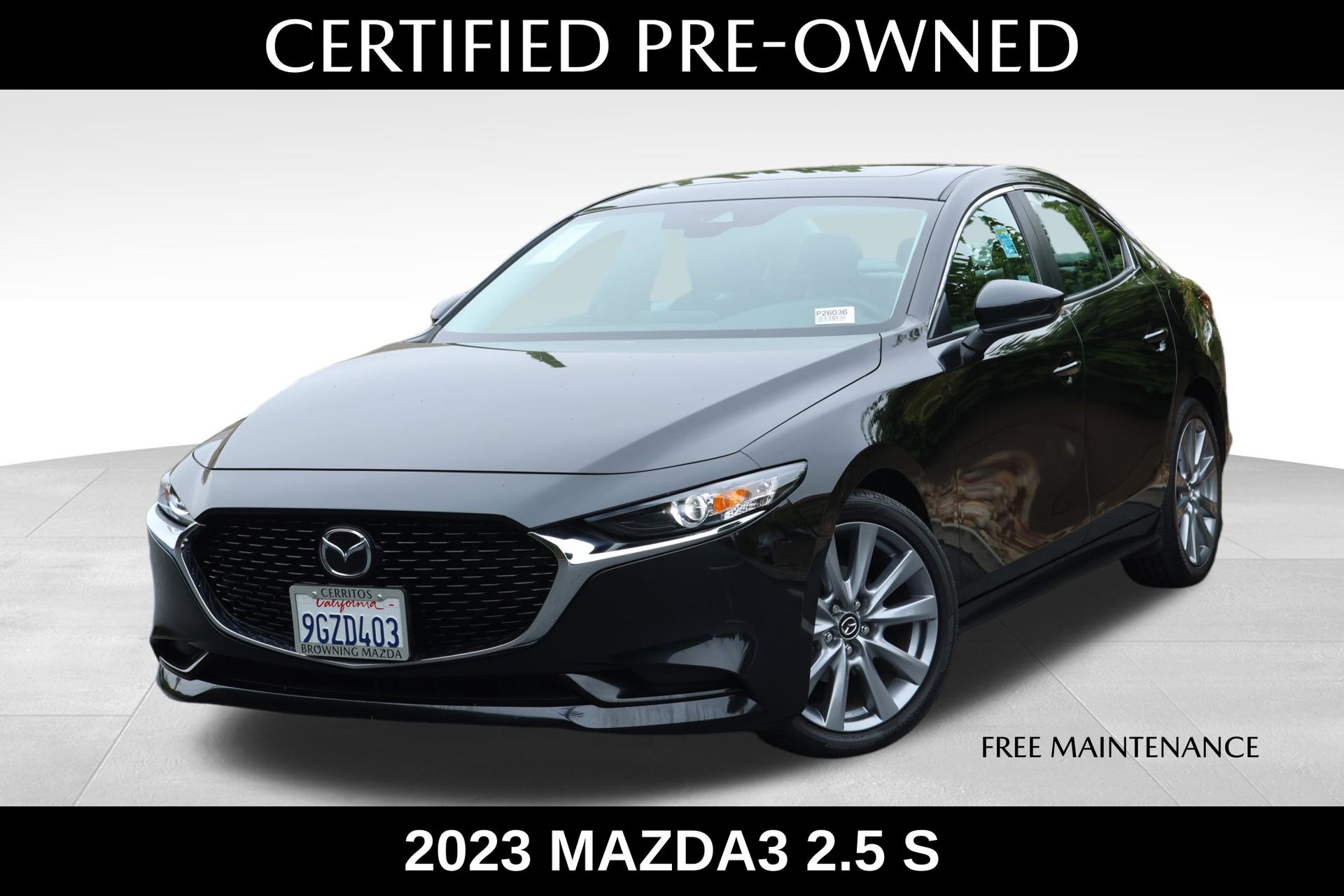 Jet Black Mica 2023 Mazda MAZDA3 Sedan Front-Wheel Drive 6-Speed Automatic