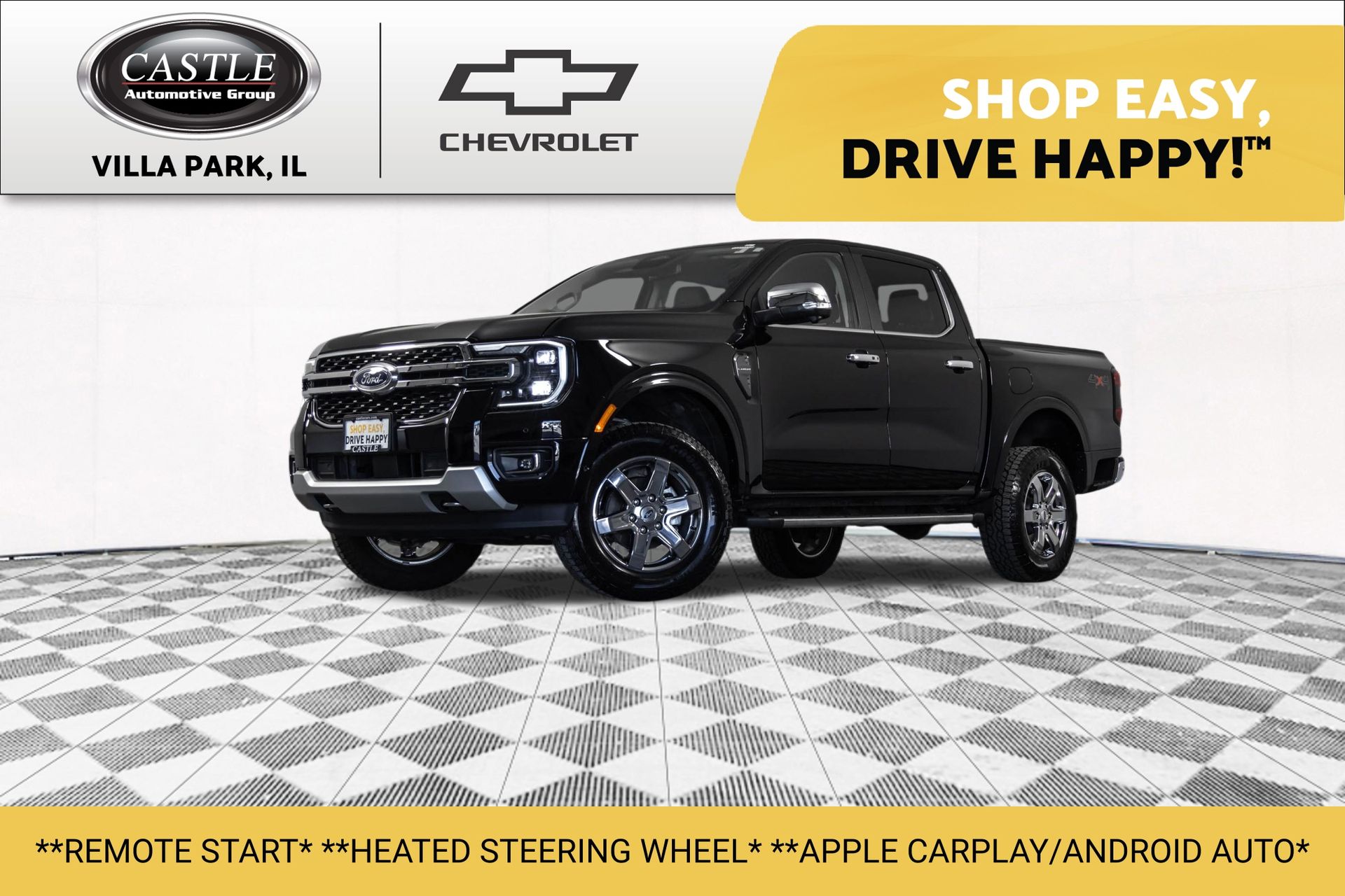 Shadow Black 2024 Ford Ranger Pickup Truck Four-Wheel Drive Automatic