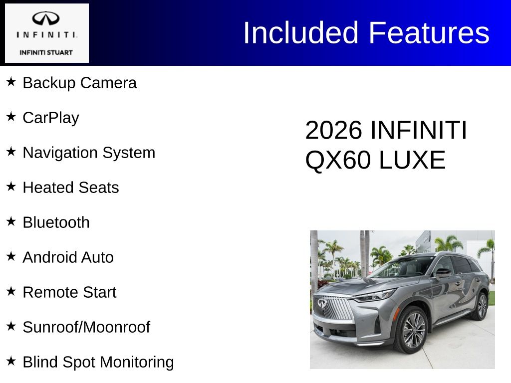 used 2026 INFINITI QX60 car, priced at $45,000