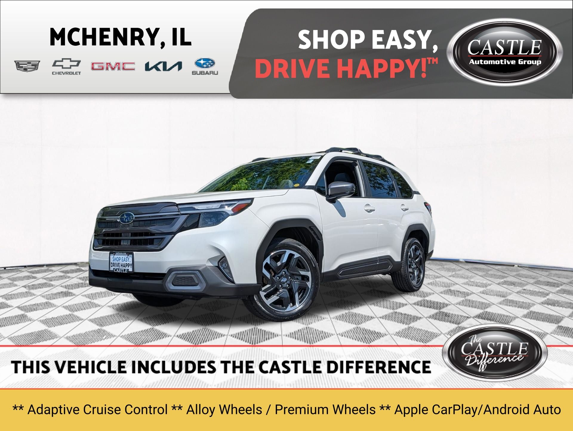 Crystal White Pearl 2025 Subaru Forester SUV / Crossover All-Wheel Drive Continuously Variable Transmission
