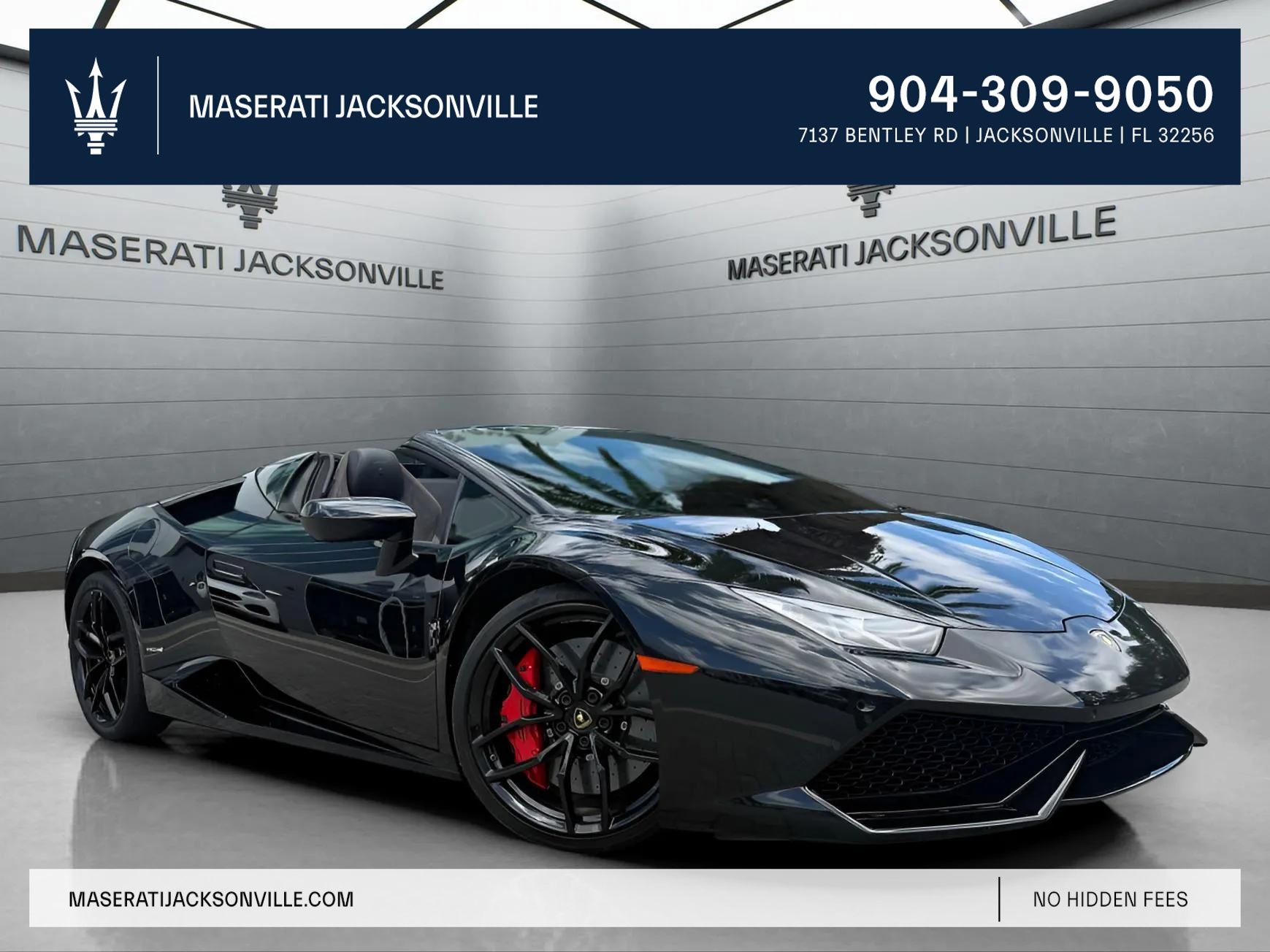 Nero Noctis 2016 Lamborghini Huracan LP 610-4 Spyder Convertible All-Wheel Drive 7-Speed Manual