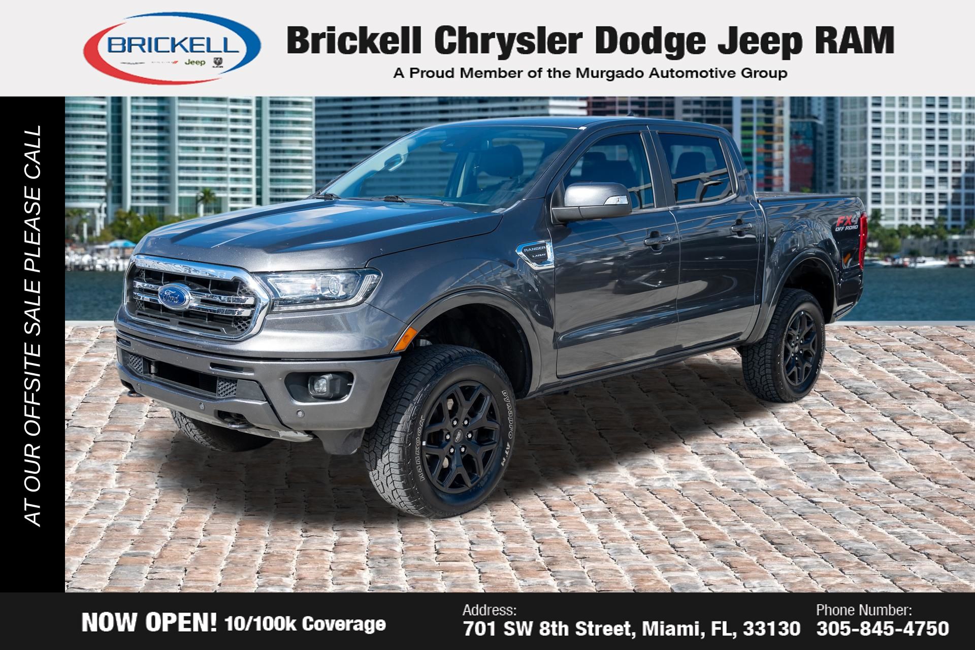 Gray (Magnetic) 2019 Ford Ranger Lariat SuperCrew 4WD Pickup Truck Four-Wheel Drive Automatic