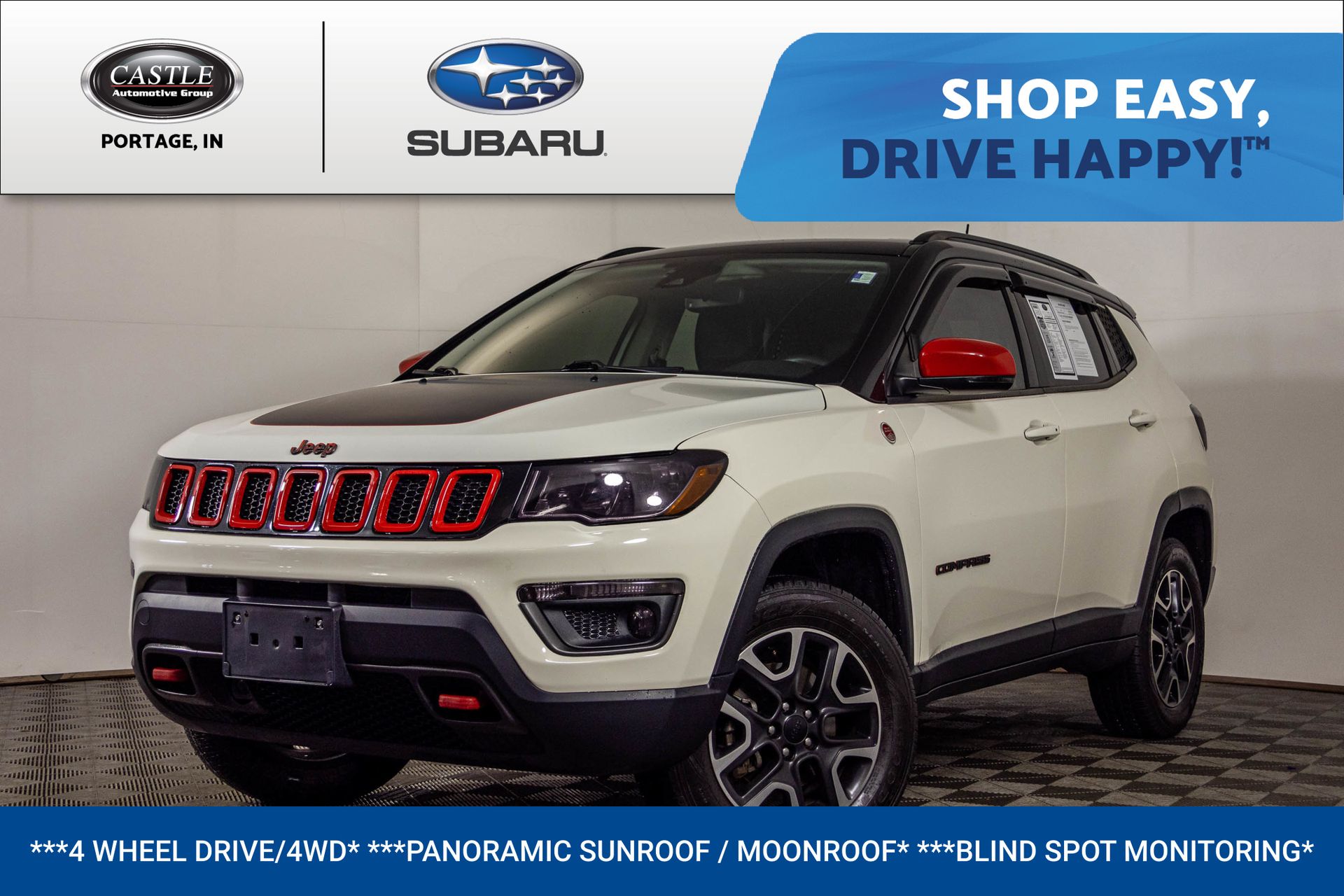 White Clearcoat 2021 Jeep Compass SUV / Crossover Four-Wheel Drive 9-Speed Automatic