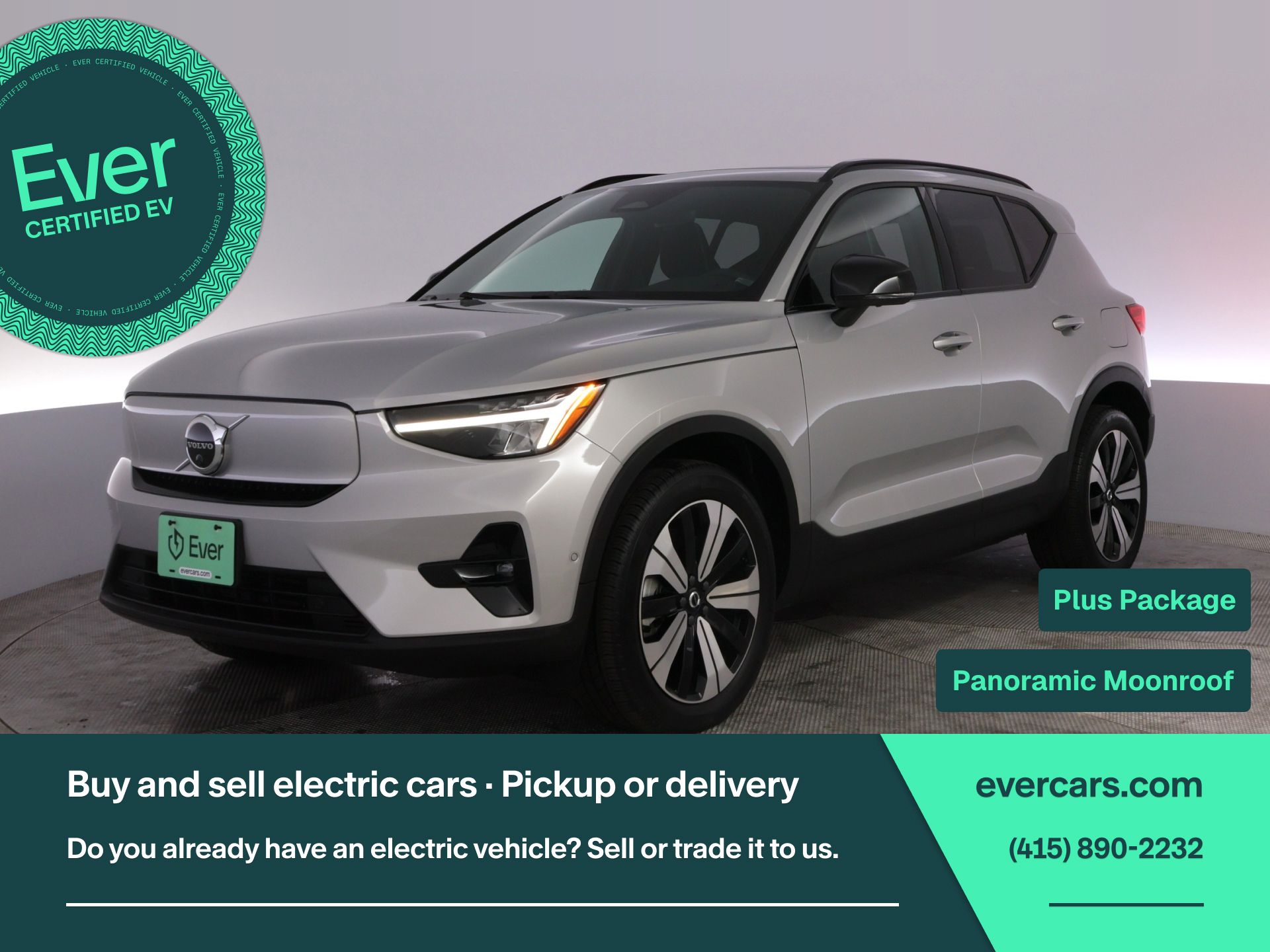 Silver 2023 Volvo XC40 Recharge SUV / Crossover All-Wheel Drive 1-Speed Automatic