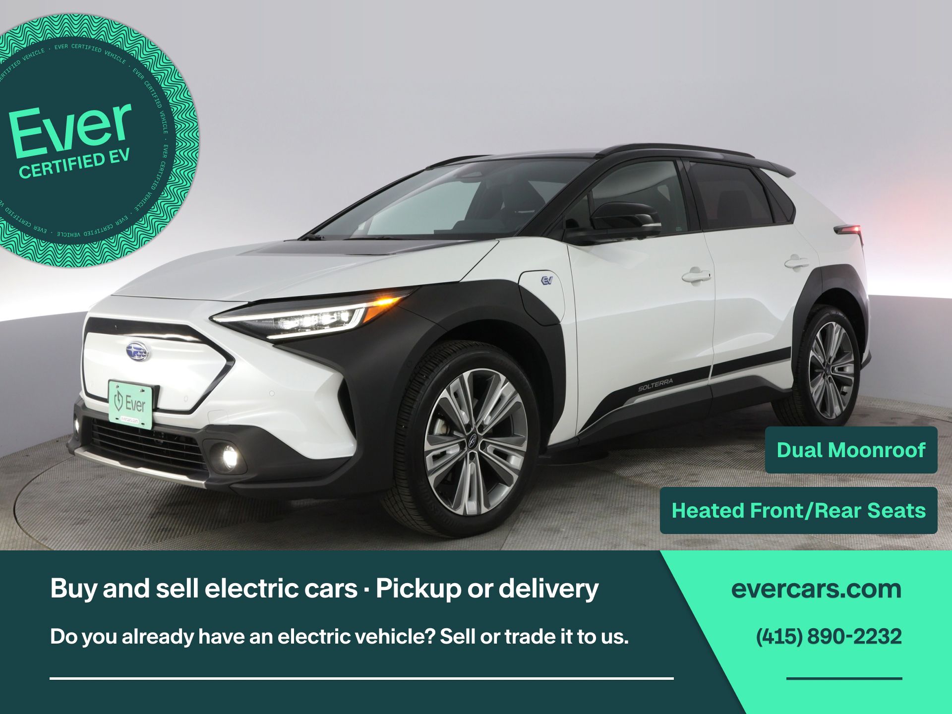 Cosmic White Pearl 2-Tone 2024 Subaru Solterra Touring AWD SUV / Crossover All-Wheel Drive 1-Speed Automatic