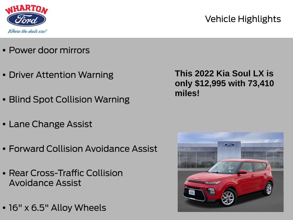 2022 Kia Soul LX Red at Parkway Family Mazda