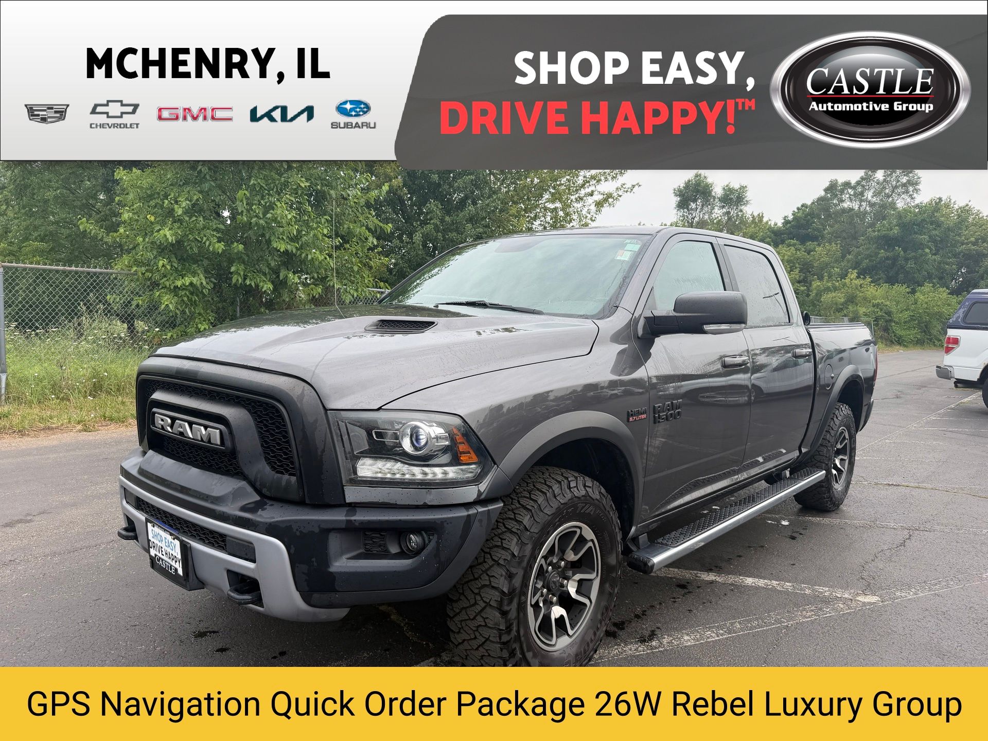 Gray (Granite Crystal Metallic Clearcoat) 2017 RAM 1500 Pickup Truck Four-Wheel Drive 8-Speed Automatic