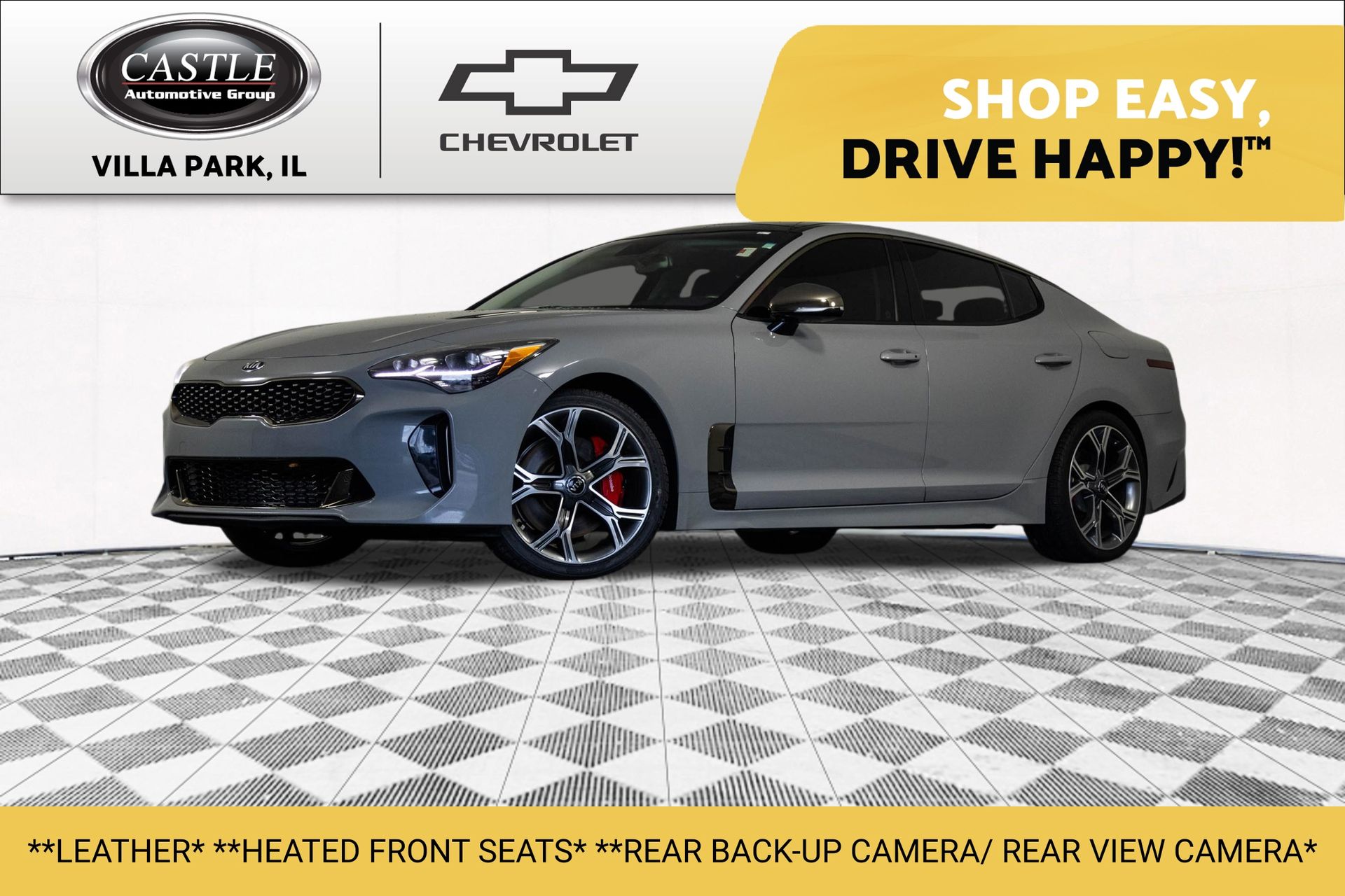Gray 2018 Kia Stinger GT RWD Sedan Rear-Wheel Drive 8-Speed Automatic