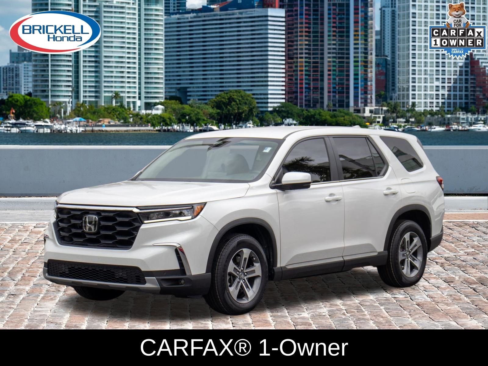 Platinum White Pearl 2023 Honda Pilot EX-L AWD with Captains Chairs SUV / Crossover All-Wheel Drive Automatic