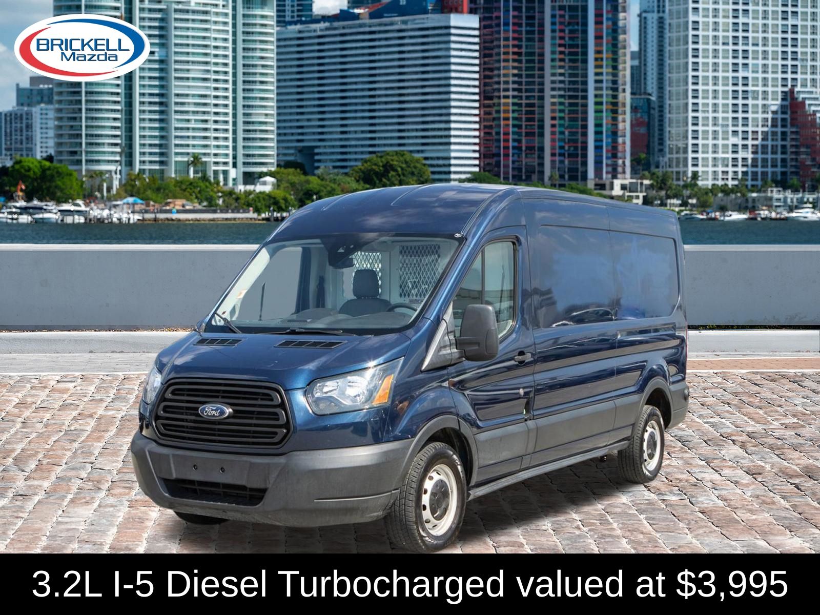 Blue 2019 Ford Transit Cargo 250 Medium Roof LWB RWD with Sliding Passenger-Side Door Van Rear-Wheel Drive 6-Speed Automatic Overdrive