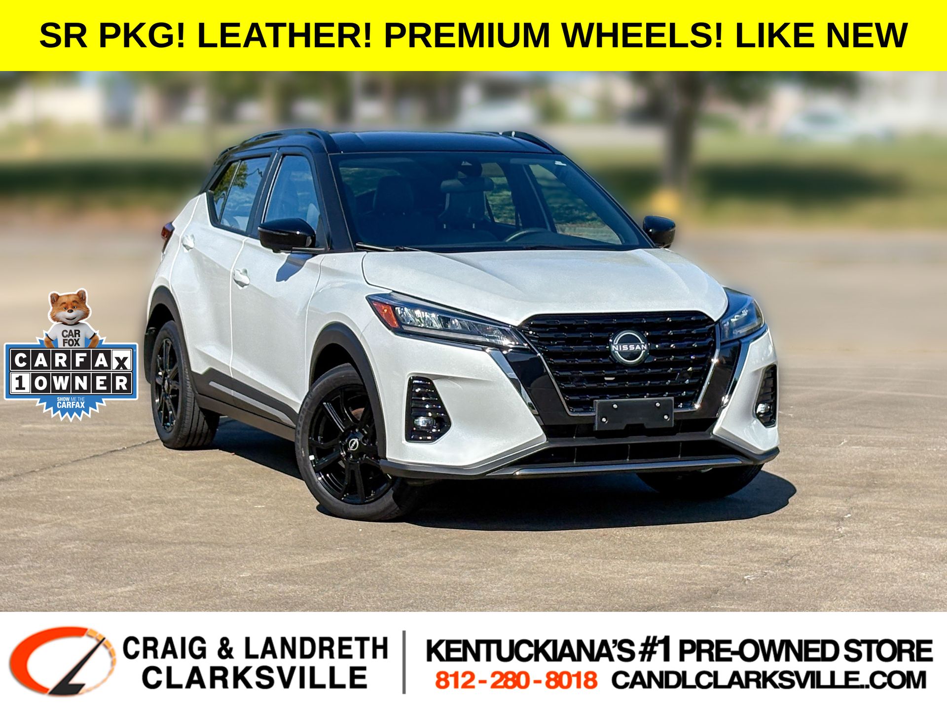 Aspen White Tricoat/Super Black 2024 Nissan Kicks SUV / Crossover Front-Wheel Drive Continuously Variable Transmission