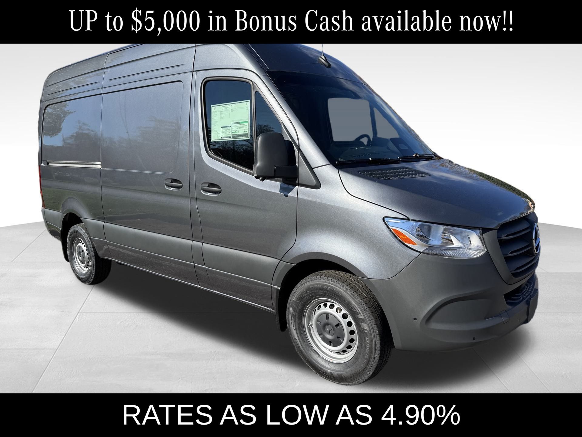 Gray (Selenite Grey Metallic) 2026 Mercedes-Benz Sprinter Cargo 2500 144 RWD Van Rear-Wheel Drive 9-Speed Automatic