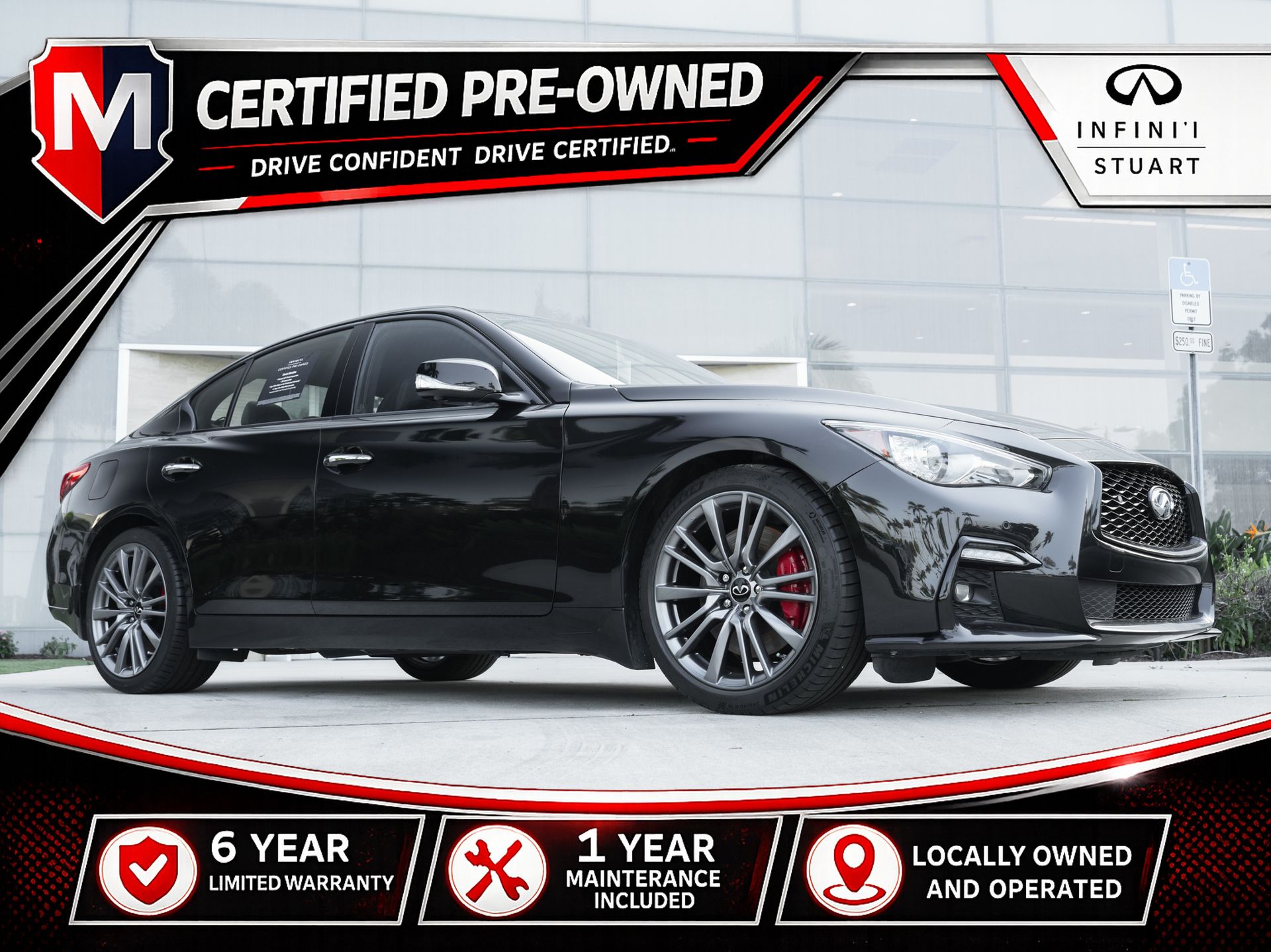 Midnight Black 2023 INFINITI Q50 Sedan Rear-Wheel Drive 7-Speed Automatic Overdrive