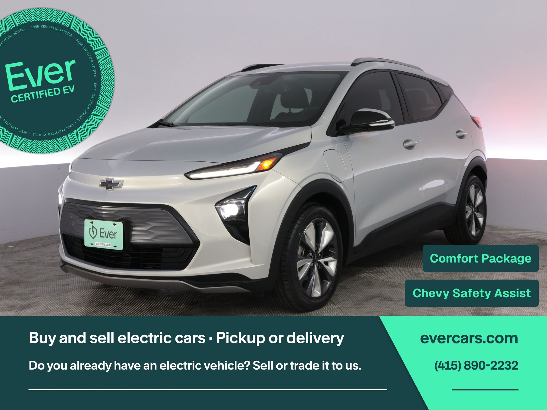 Silver Flare Metallic 2023 Chevrolet Bolt EUV LT FWD Hatchback Front-Wheel Drive 1-Speed Automatic