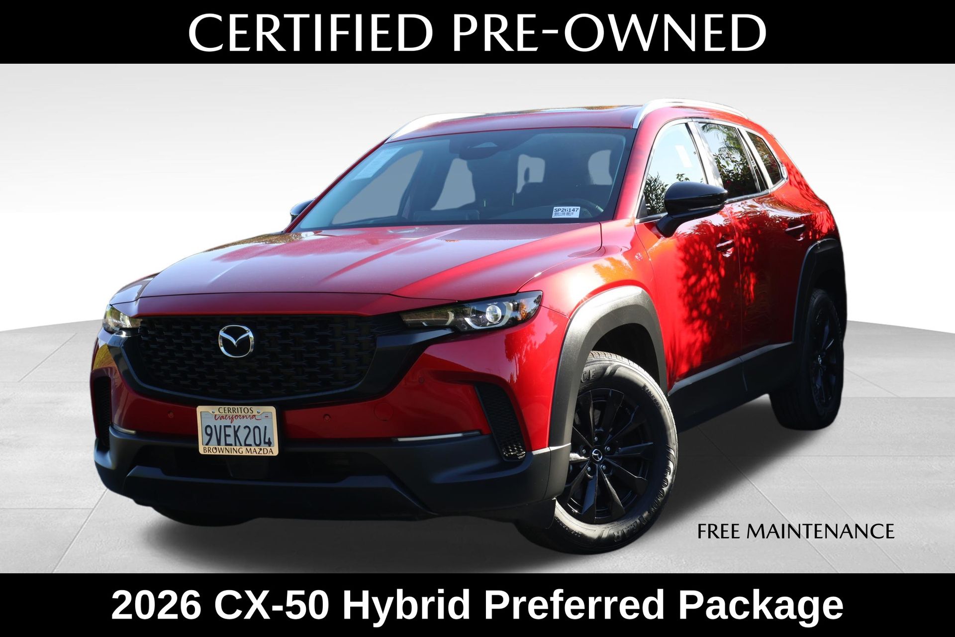 Soul Red Crystal Metallic 2026 Mazda CX-50 Hybrid Preferred AWD SUV / Crossover All-Wheel Drive Continuously Variable Transmission