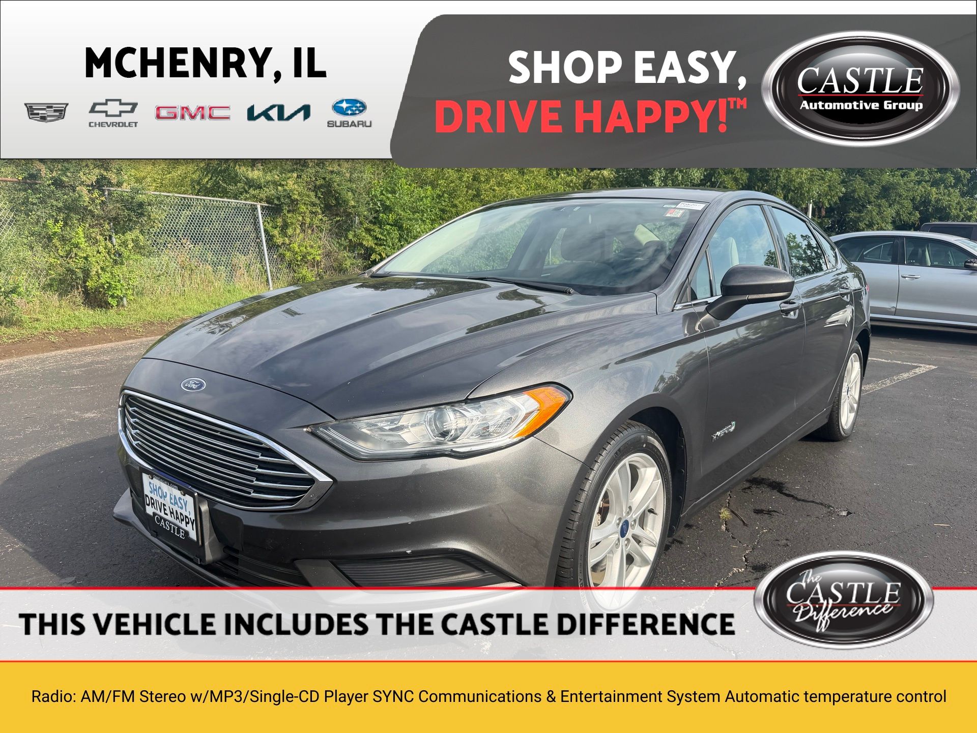 Gray (Magnetic) 2018 Ford Fusion Hybrid Sedan Front-Wheel Drive Continuously Variable Transmission