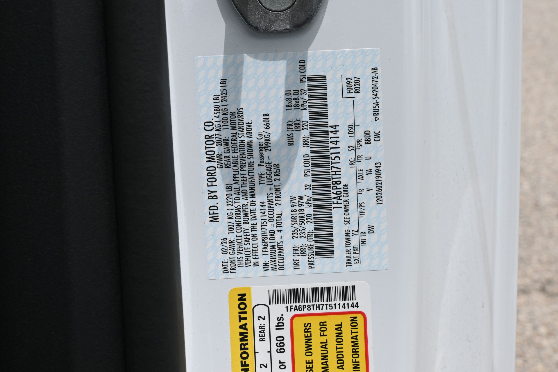 2026 Ford Mustang EcoBoost White at Wharton Ford