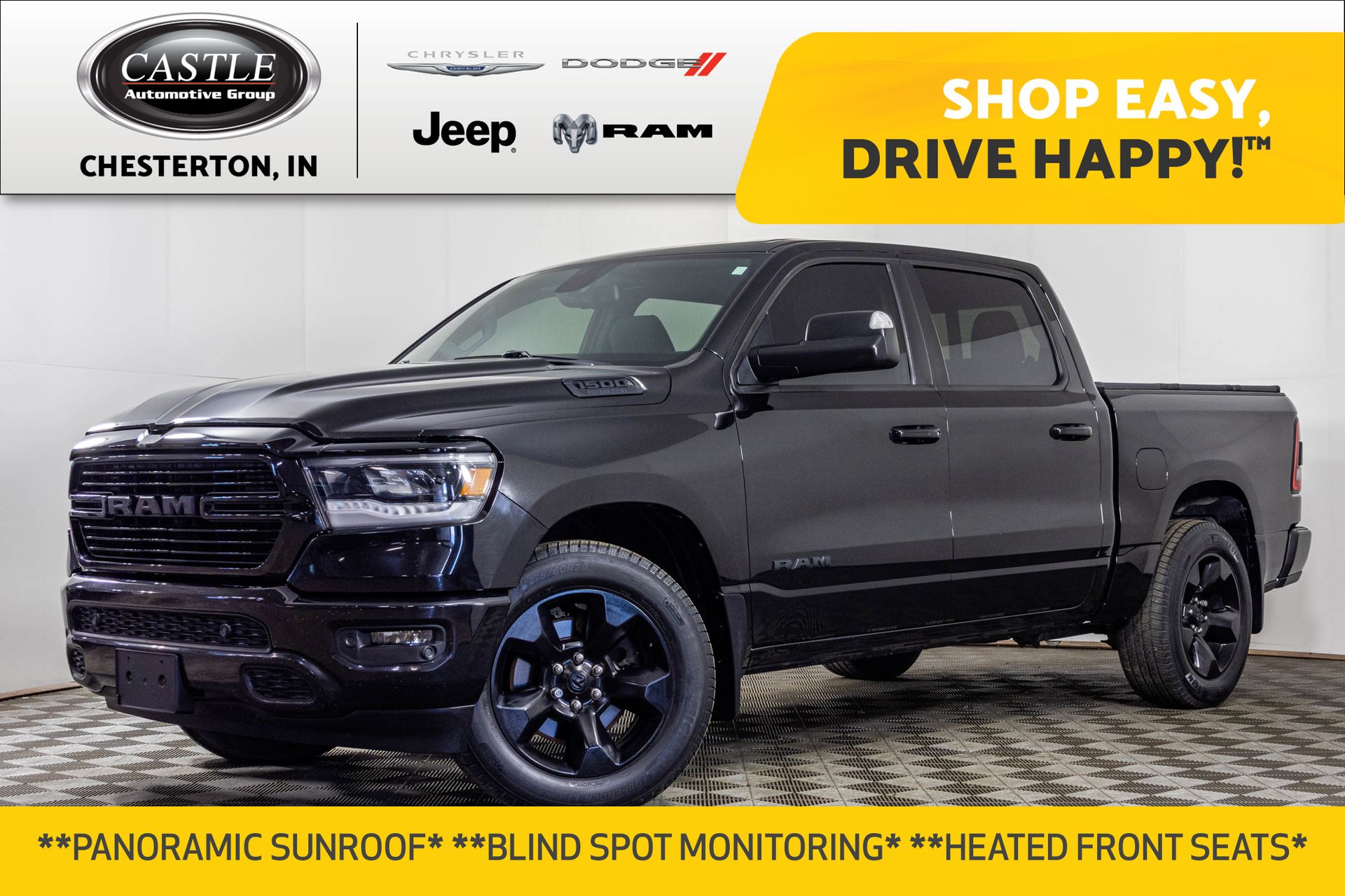 Diamond Black Crystal Pearlcoat 2019 RAM 1500 Pickup Truck Four-Wheel Drive 8-Speed Automatic