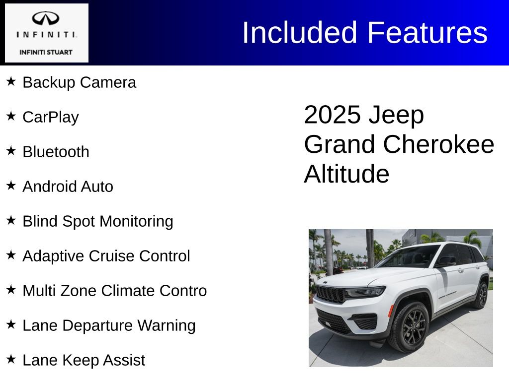 used 2025 Jeep Grand Cherokee car, priced at $34,000