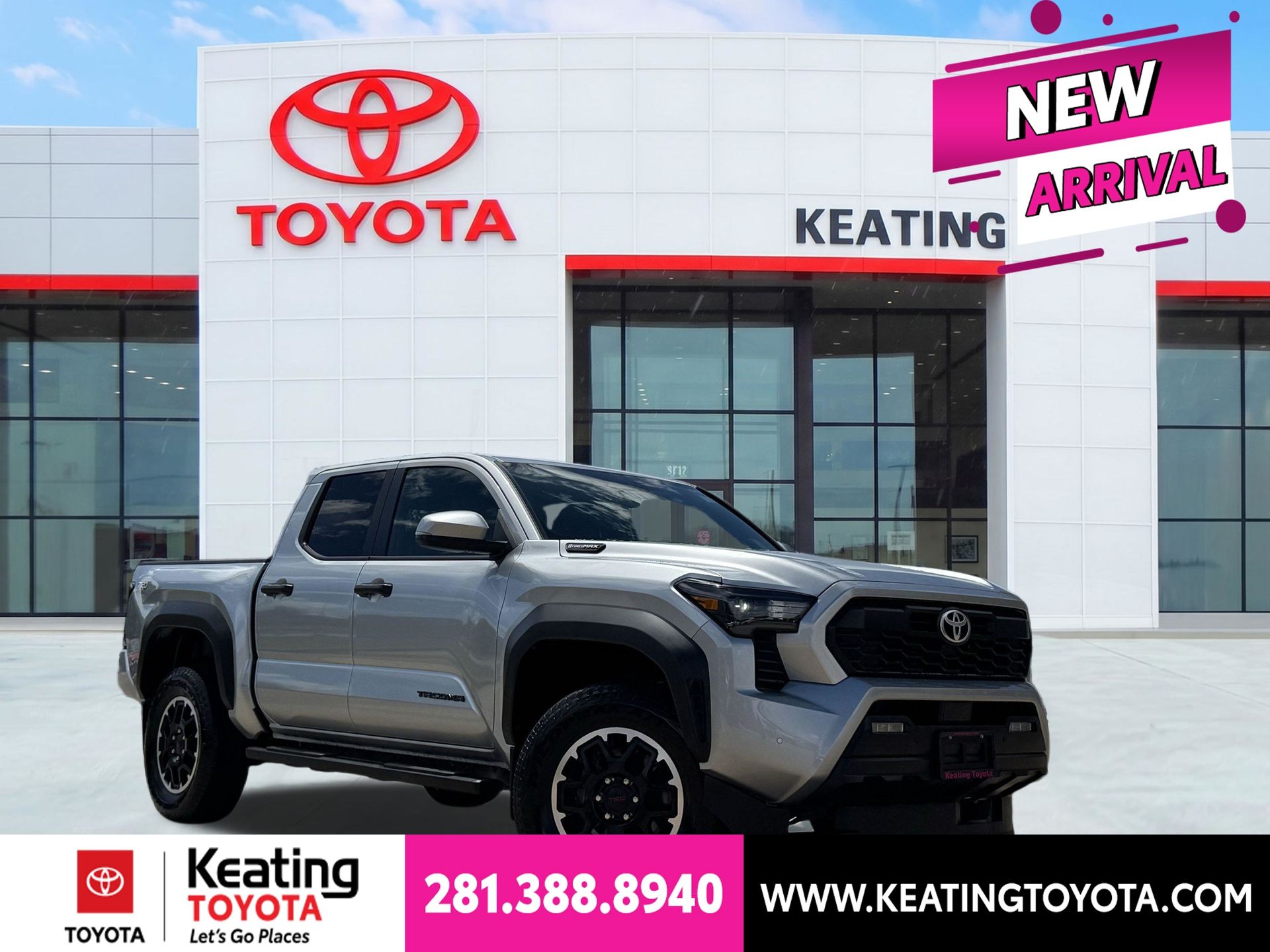 Celestial Silver Metallic 2024 Toyota Tacoma Pickup Truck Four-Wheel Drive 8-Speed Automatic