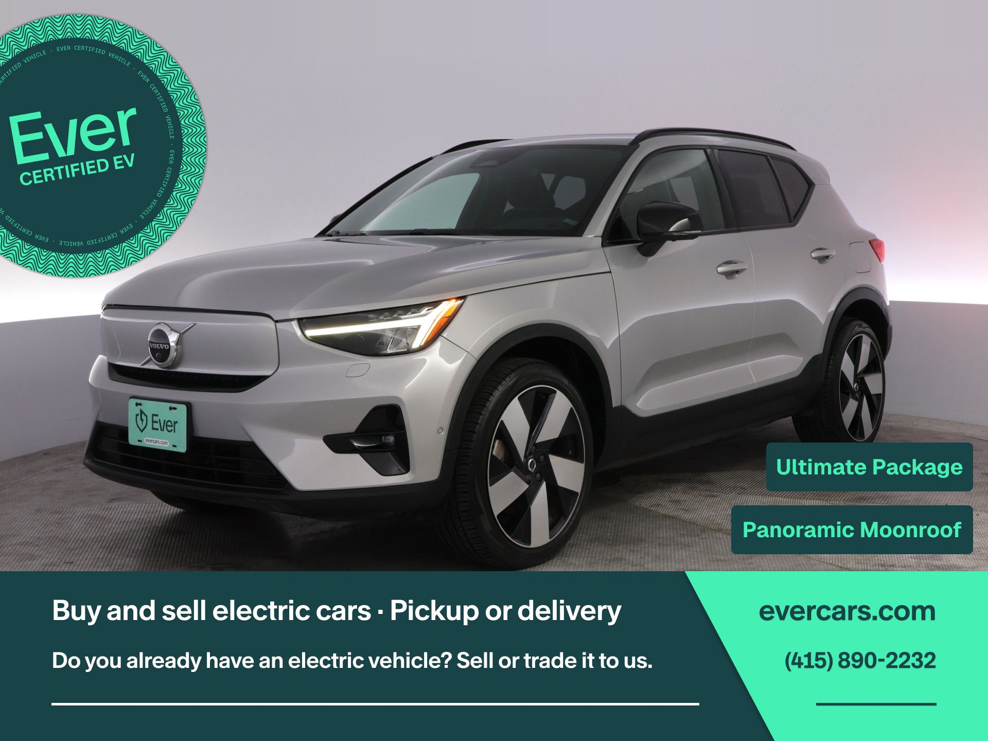 Silver 2023 Volvo XC40 Recharge SUV / Crossover All-Wheel Drive 1-Speed Automatic