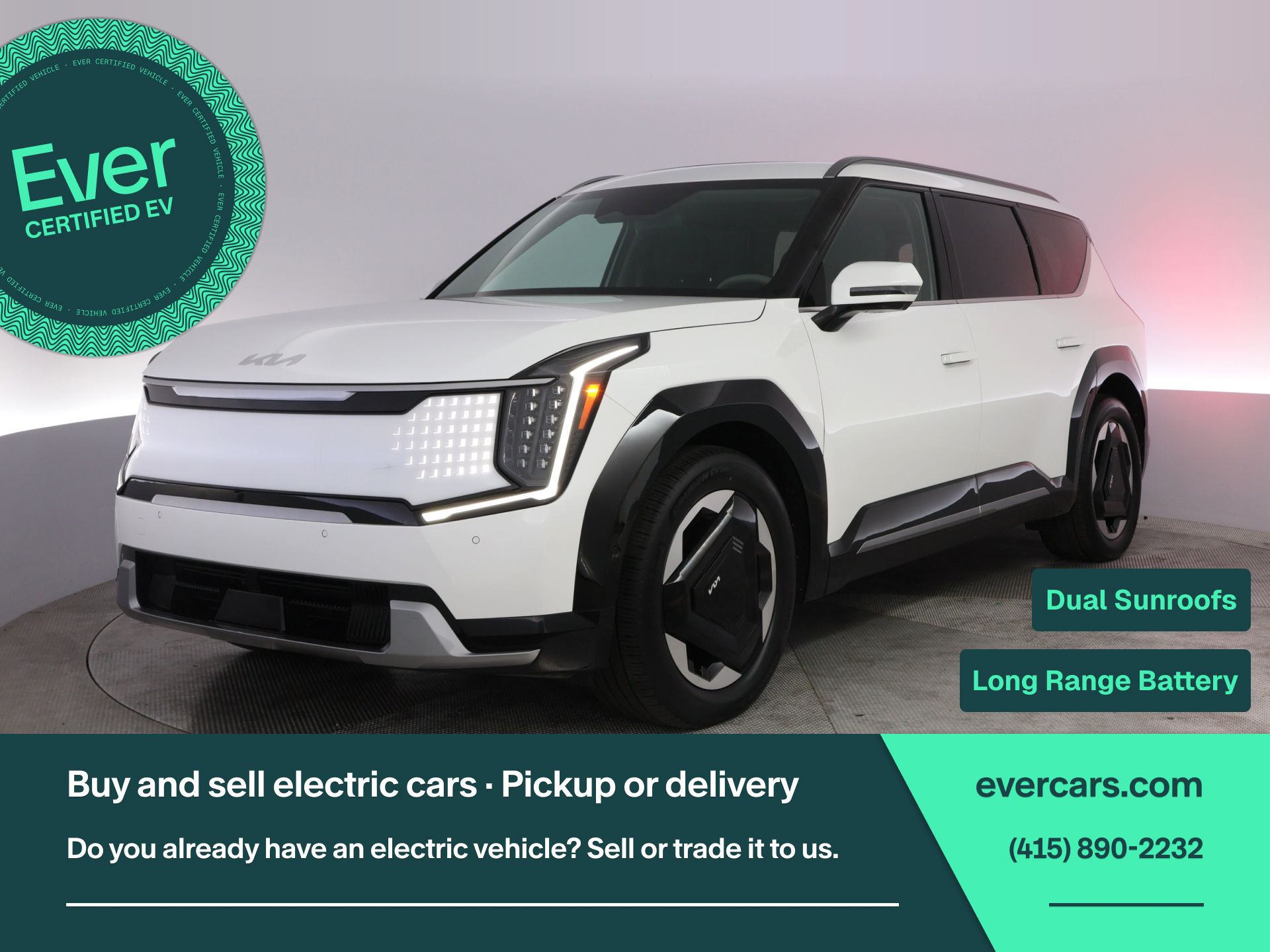 Snow White Pearl 2024 Kia EV9 SUV / Crossover All-Wheel Drive 1-Speed Automatic