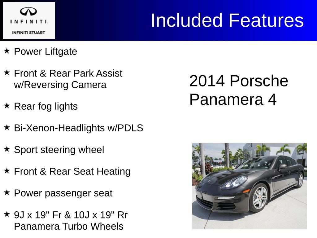 used 2014 Porsche Panamera car, priced at $25,000