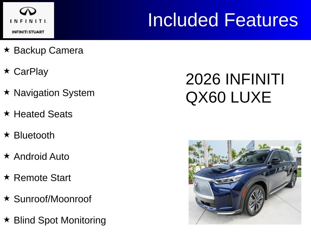 used 2026 INFINITI QX60 car, priced at $43,900