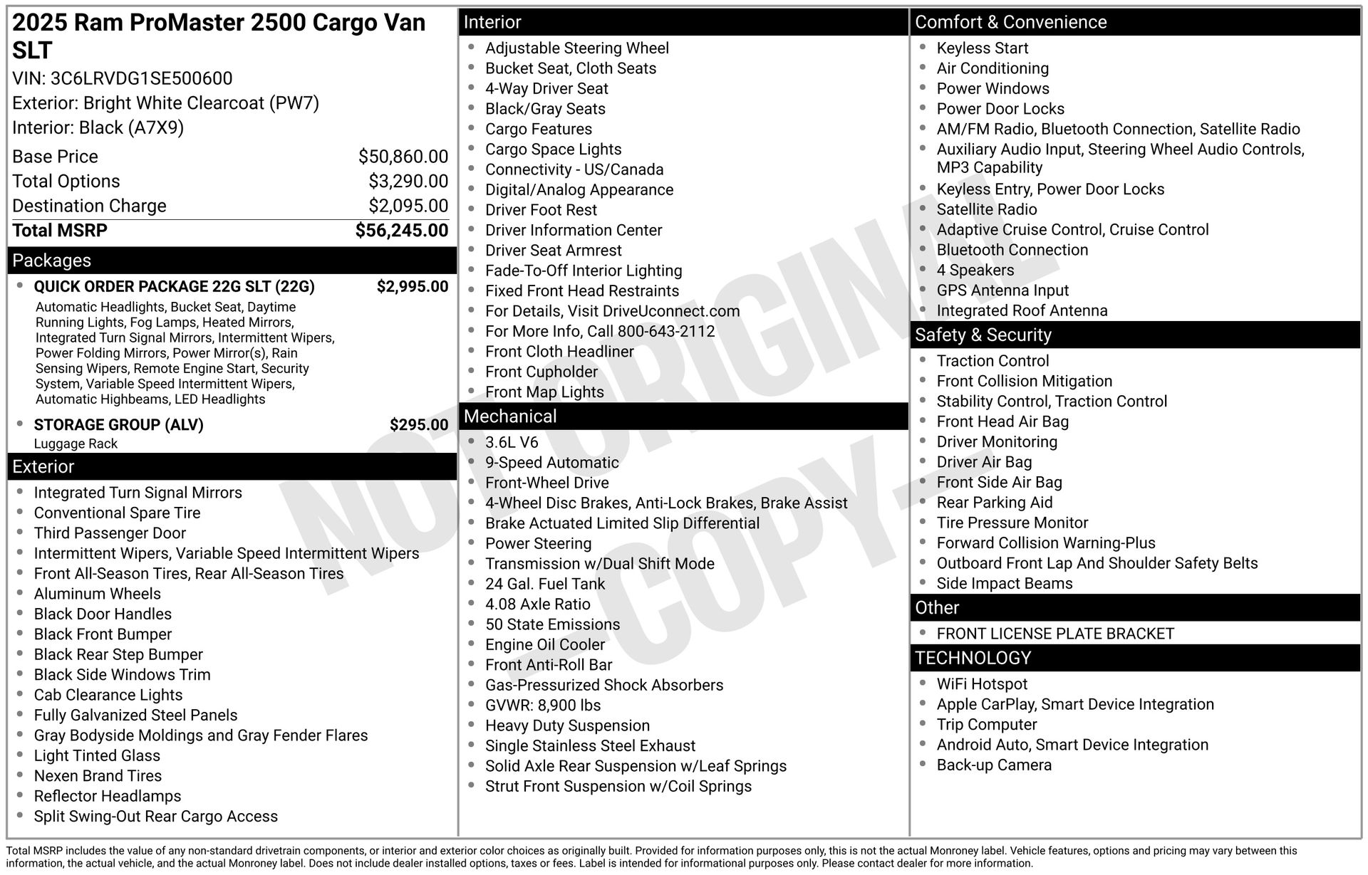 2025 RAM ProMaster 2500 High Roof