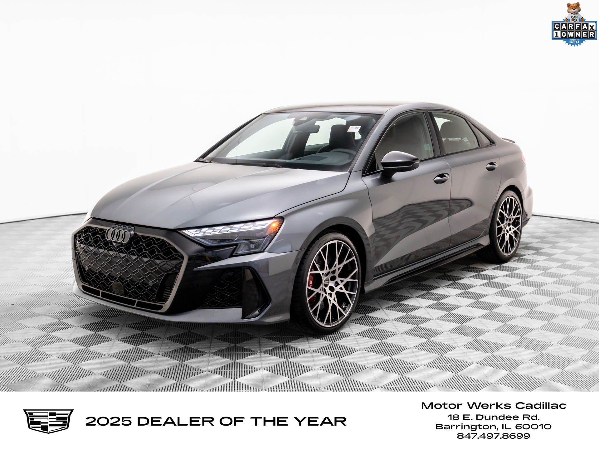 Daytona Gray Pearl Effect 2025 Audi RS 3 2.5T quattro Sedan All-Wheel Drive 7-Speed Automatic