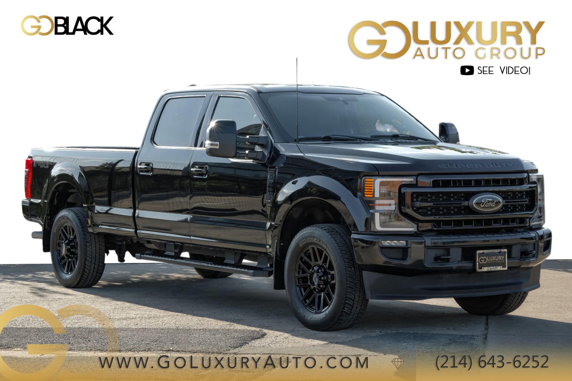 Black Metallic 2022 Ford F-350 Super Duty Pickup Truck Four-Wheel Drive Automatic
