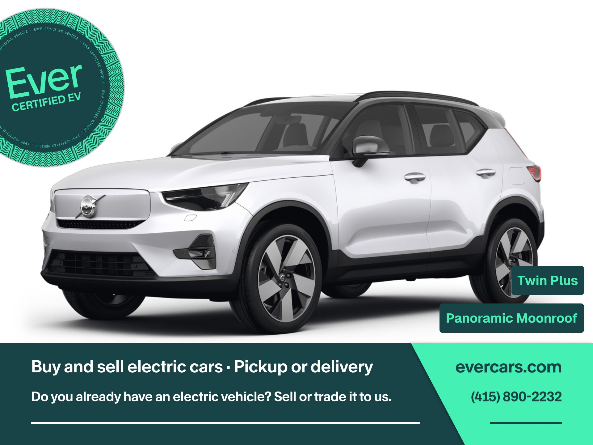White 2023 Volvo XC40 Recharge Twin Plus eAWD SUV / Crossover All-Wheel Drive 1-Speed Automatic