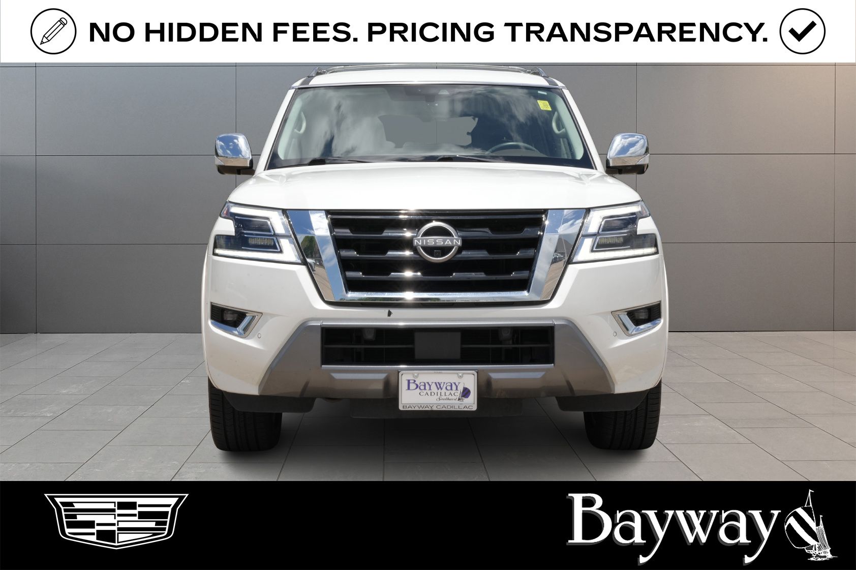 2023 Nissan Armada Platinum White at DeMontrond Ford
