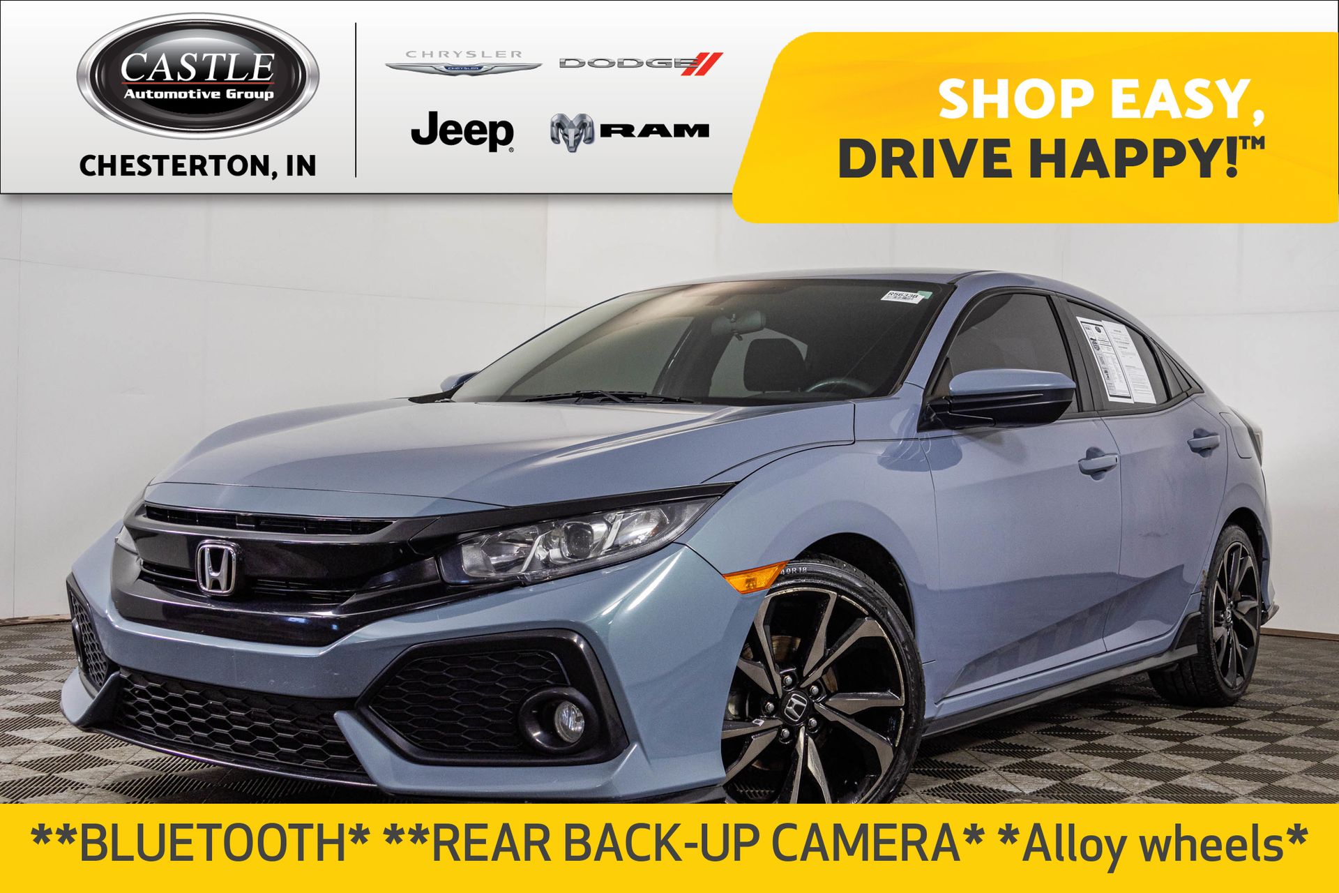 Gray 2017 Honda Civic Hatchback Sport Hatchback Front-Wheel Drive Continuously Variable Transmission