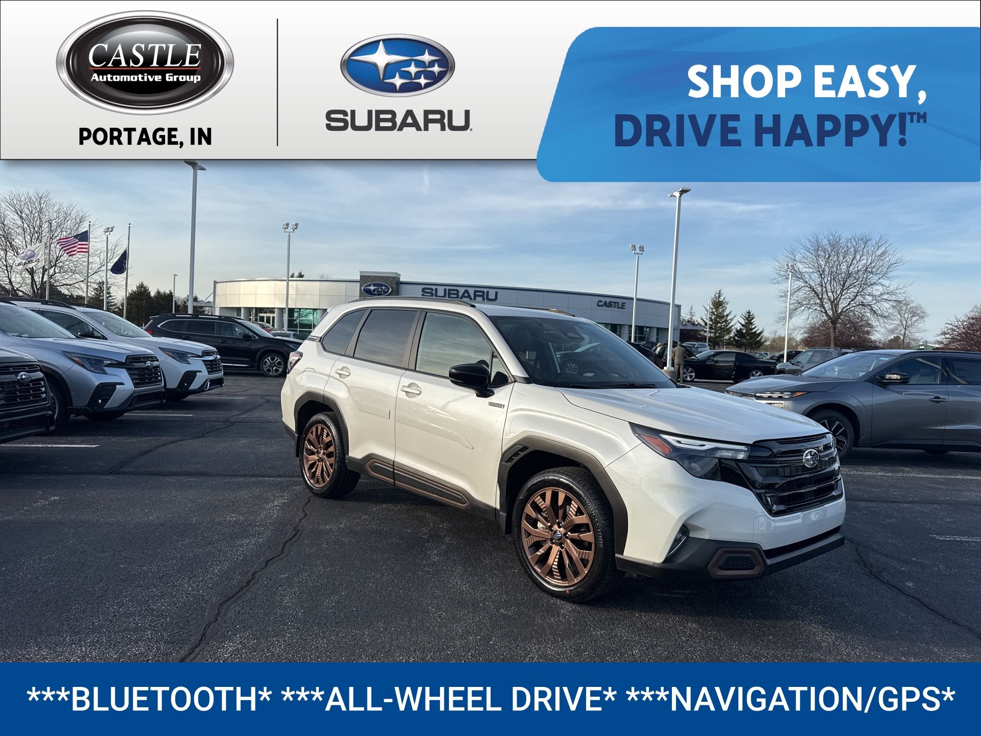 Crystal White Pearl 2025 Subaru Forester Hybrid Sport AWD SUV / Crossover All-Wheel Drive Continuously Variable Transmission