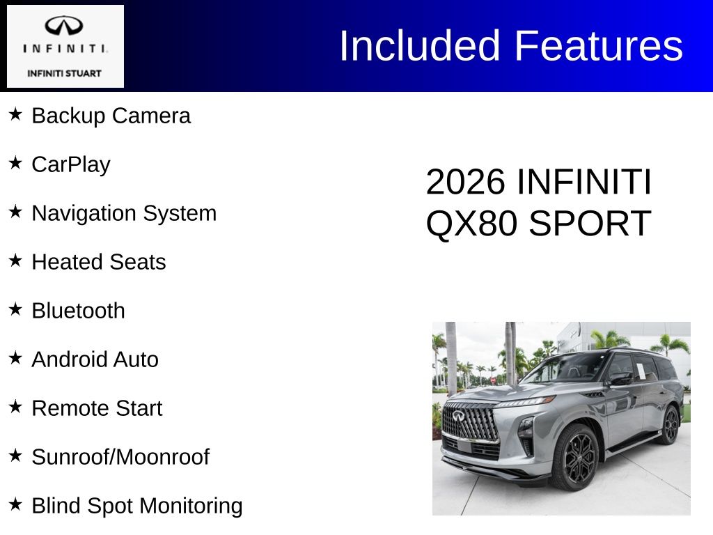 used 2026 INFINITI QX80 car, priced at $86,500