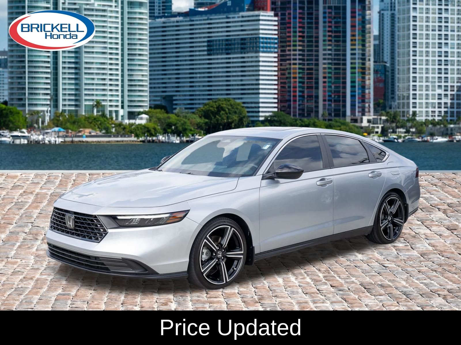Solar Silver Metallic 2025 Honda Accord Hybrid Sedan Front-Wheel Drive Continuously Variable Transmission