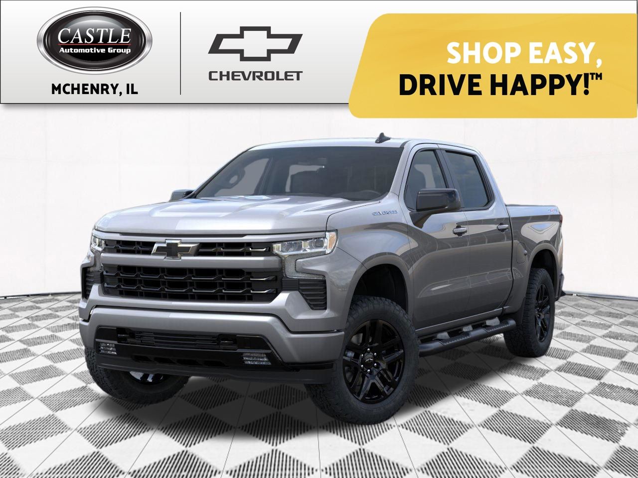 Sterling Gray Metallic 2026 Chevrolet Silverado 1500 RST Crew Cab 4WD Pickup Truck Four-Wheel Drive 8-Speed Automatic
