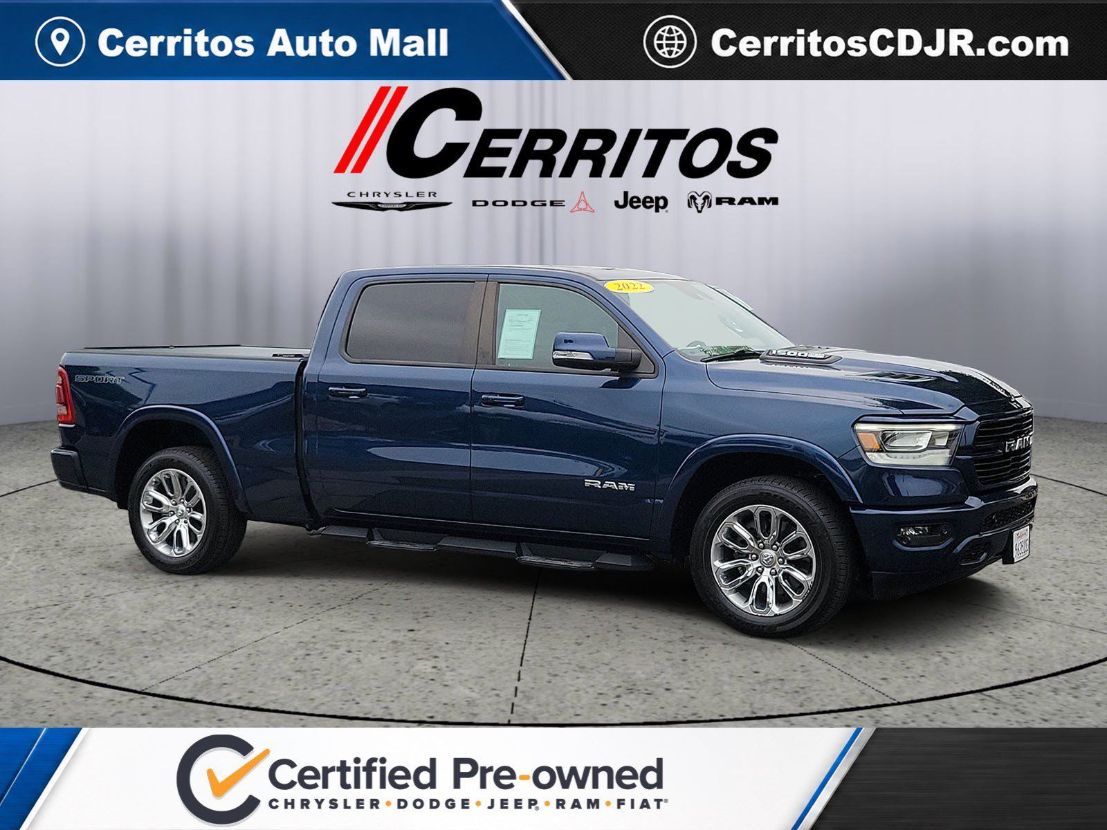 Patriot Blue Pearlcoat 2022 RAM 1500 Pickup Truck 4X2 8-Speed Automatic